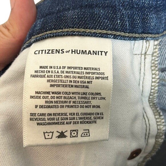 Citizens Of Humanity Rocket High Rise Crop in Carmel Blue Raw Hem Womens Size 25 - Picture 11 of 12